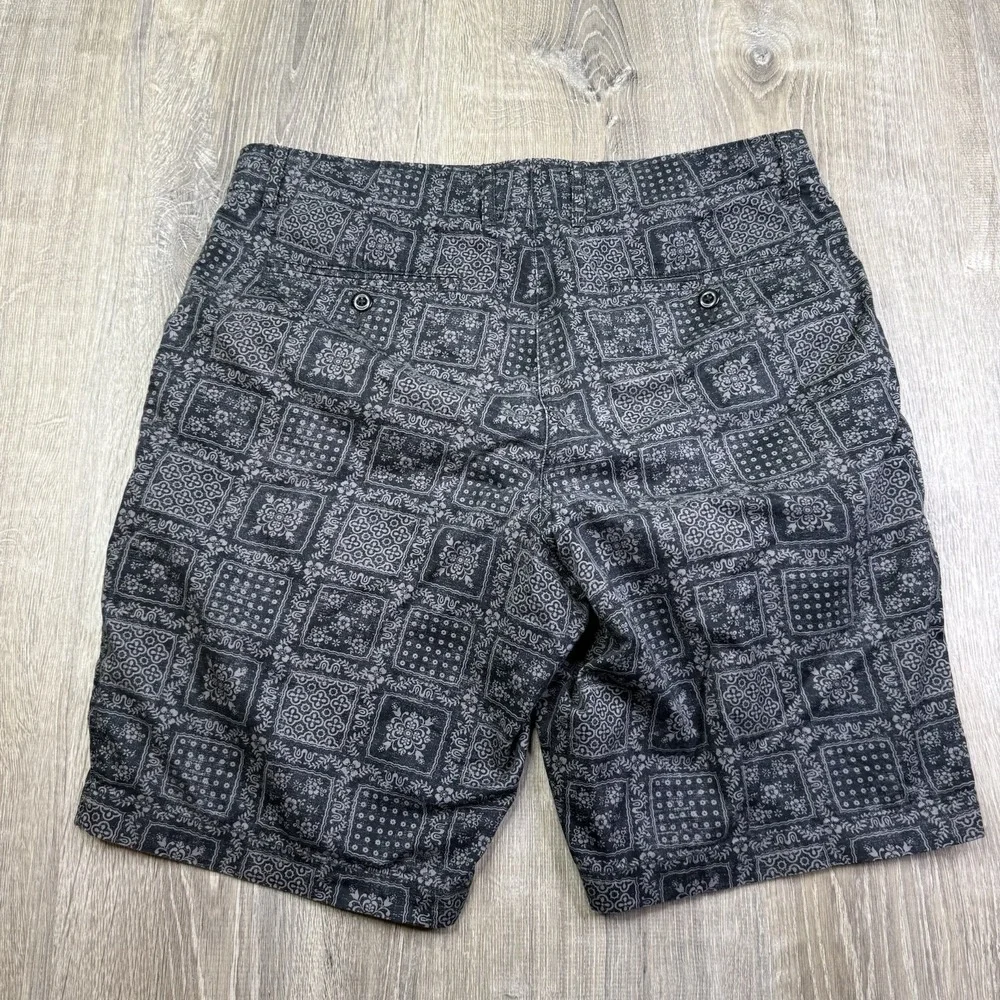 Reyn Spooner Shorts Black Gray Geometric Print Casual Uniqlo Mens Size M Medium - Picture 6 of 11
